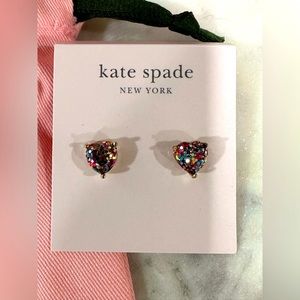 NWT! Kate Spade My Love Glitter Heart Studs Earrings